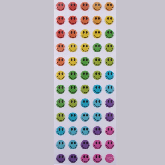 Smiley Farbig  Face Sticker Aufkleber - FC027 - Mytortenland